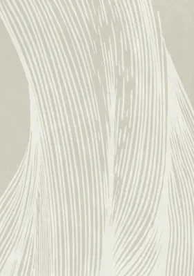 Verticale abstracte lijntekening met organische vormen en blauwe aardse tinten in een moderne stijl