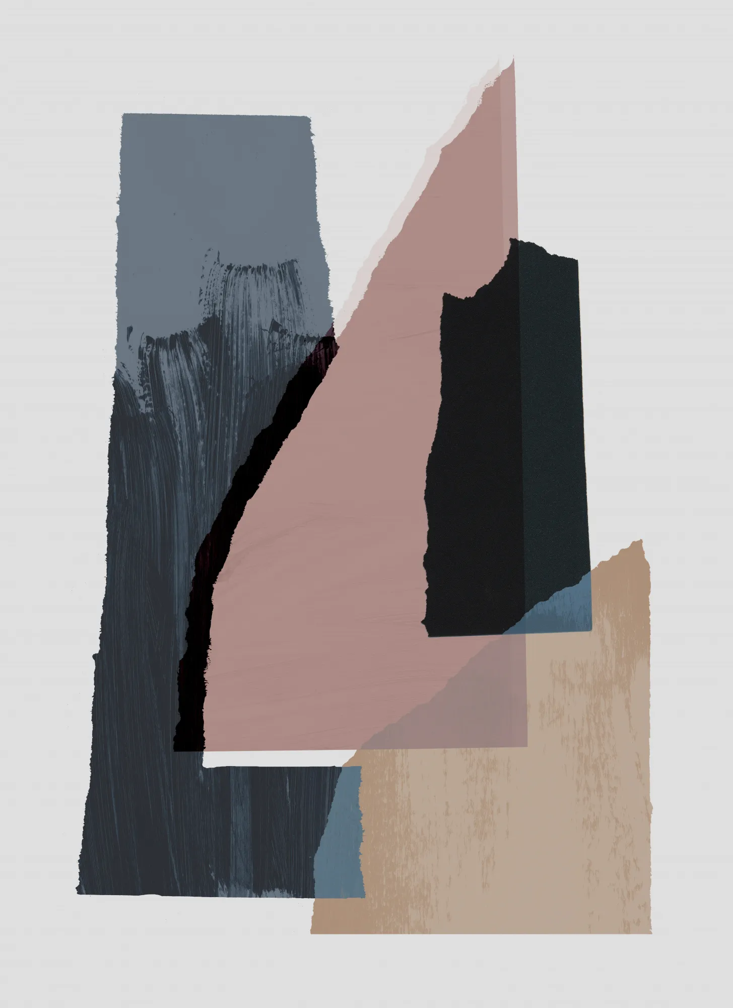 Collage outdoor scene in pastel tones