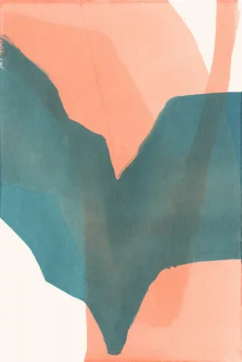 Abstract dipped landscape 1 in zwart-wit en roze tinten