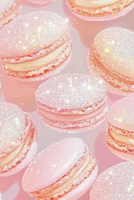 Pink Macarons with Glitter