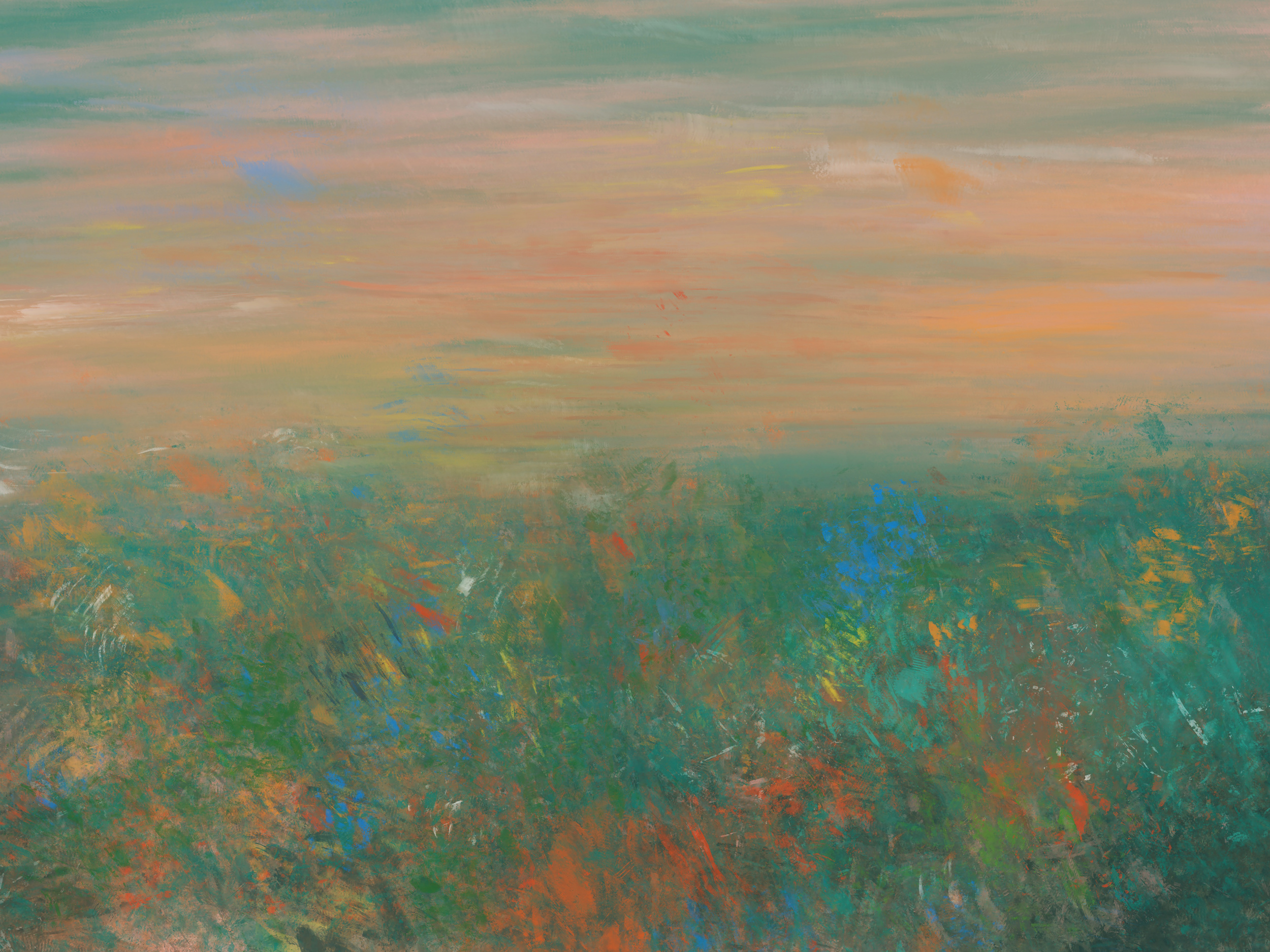 Zonsondergang in bloei van cesare bellassai art