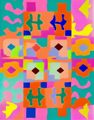 Vivid geometric tapestry door treechild