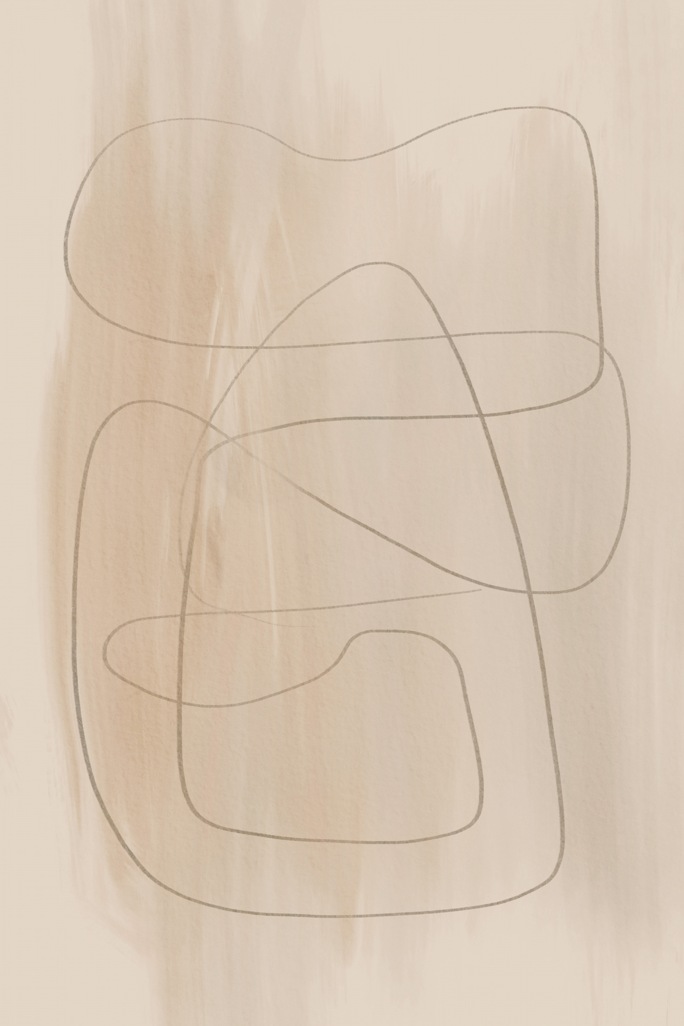 Landelijk tafereel in lijntekening