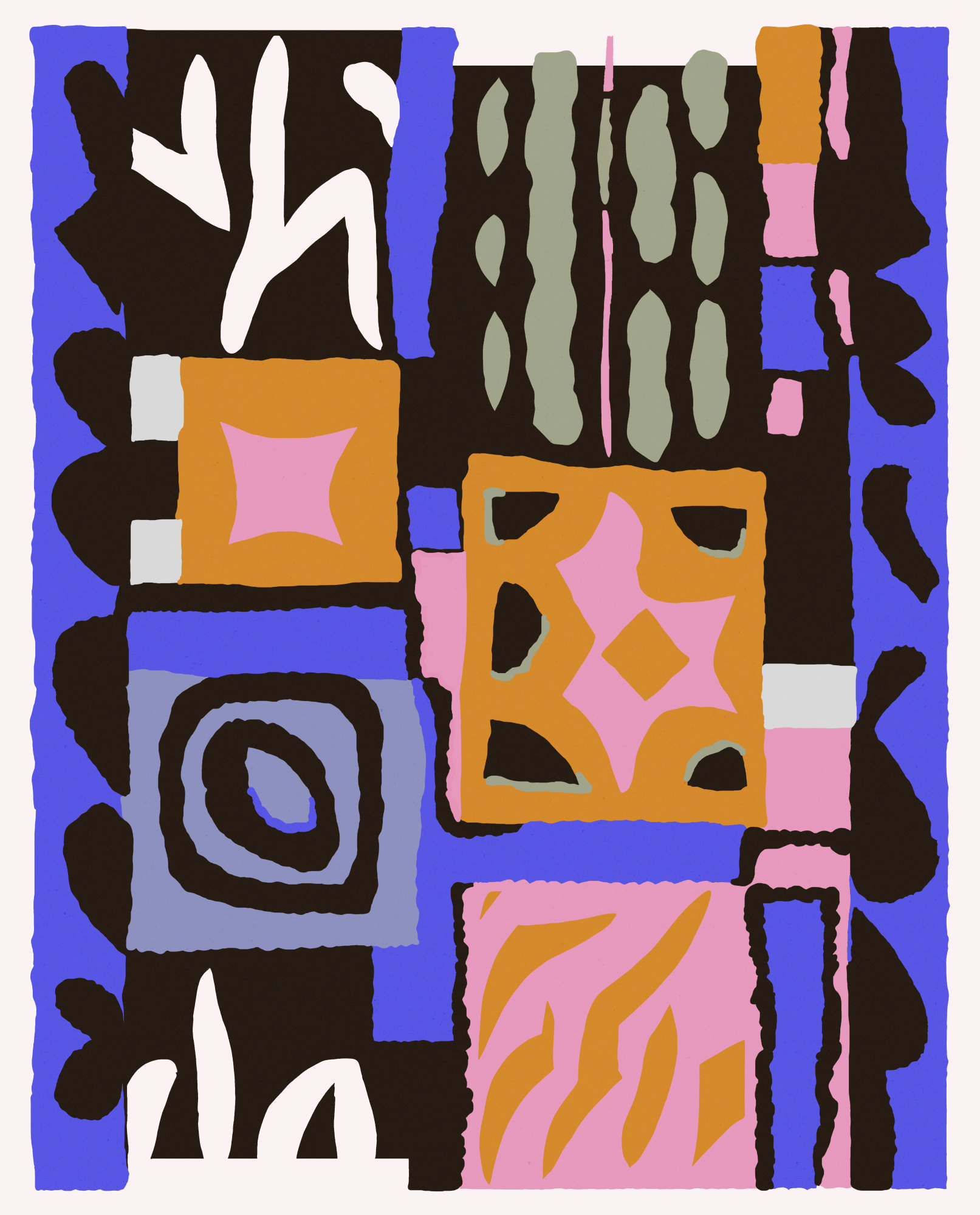 Colorful geometry in een levendig landschap