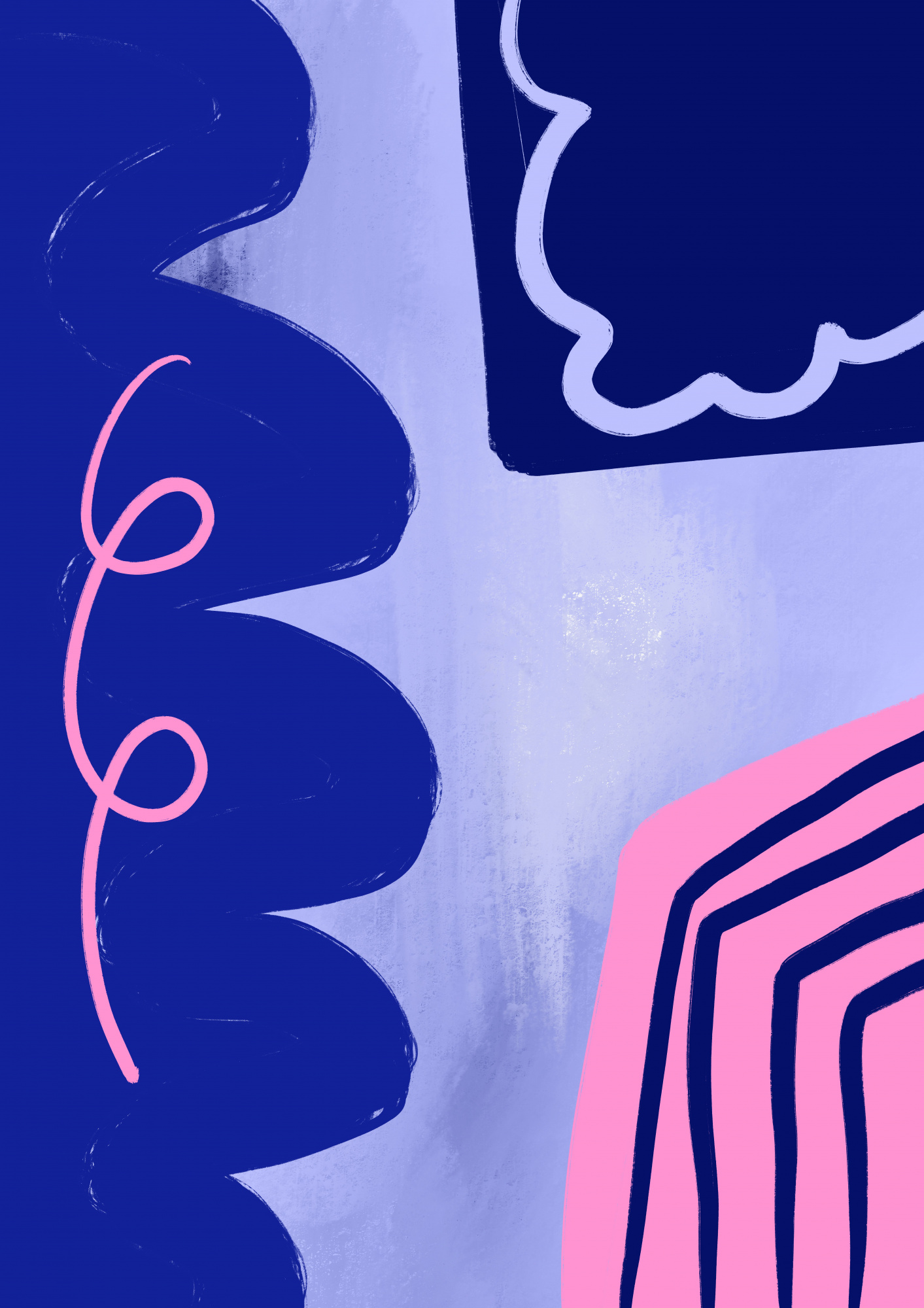 Vibrerende krommen in blauw en roze