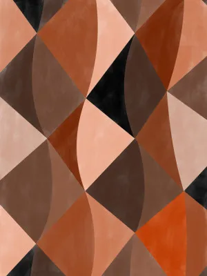 Verticale illustratie van een buitenlandschap in diverse zachte kleuren met natuurlijke elementen