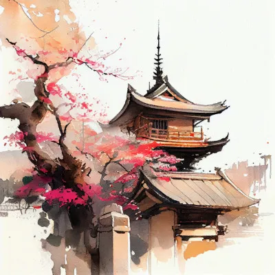 Japan World Watercolor Painting (8)