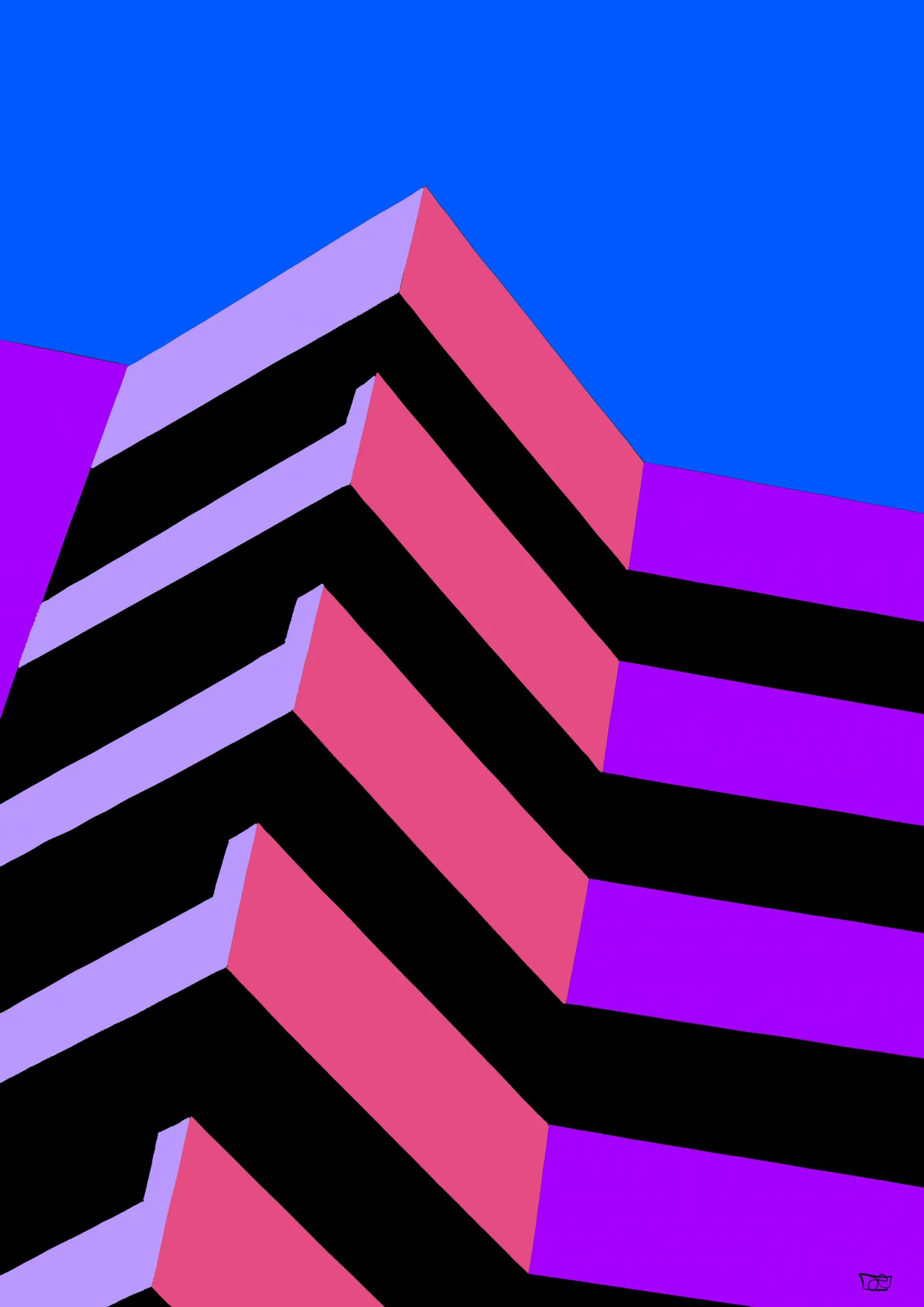 Geometrische outdoor compositie in kleur