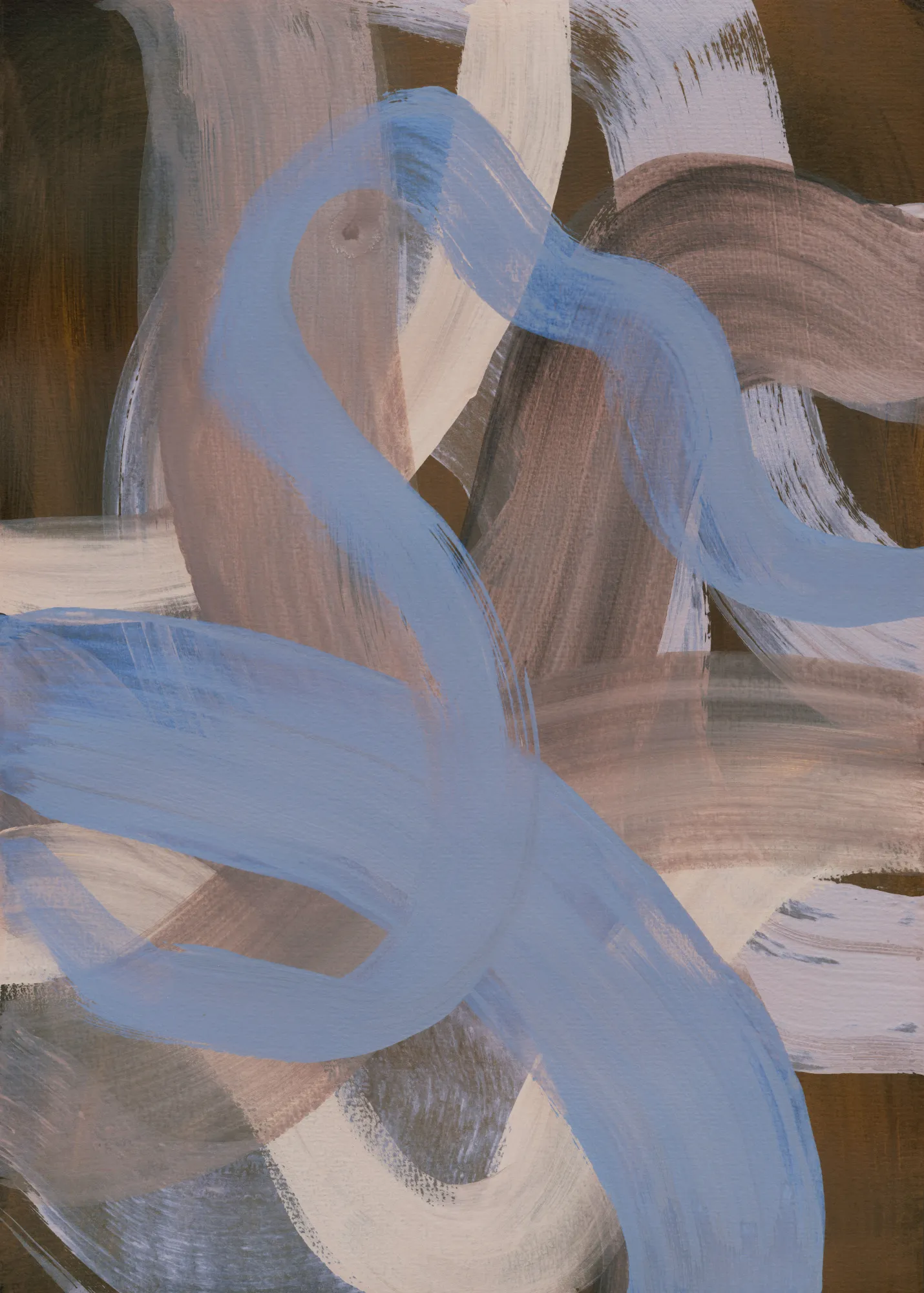 Abstracte penseelstreken in zachte tinten