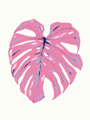 Monstera Leaf Pink
