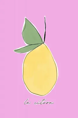 verticale kleurrijke citrus delight illustratie met gele en groene tinten in moderne keuken