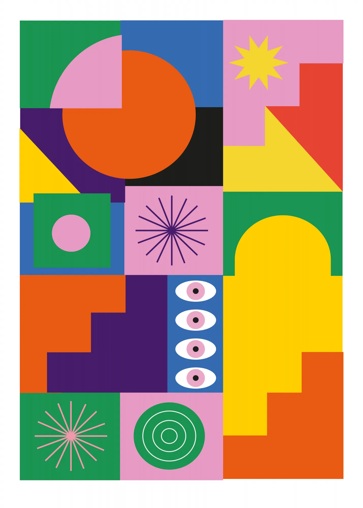 Abstracte outdoor scène in warme kleuren