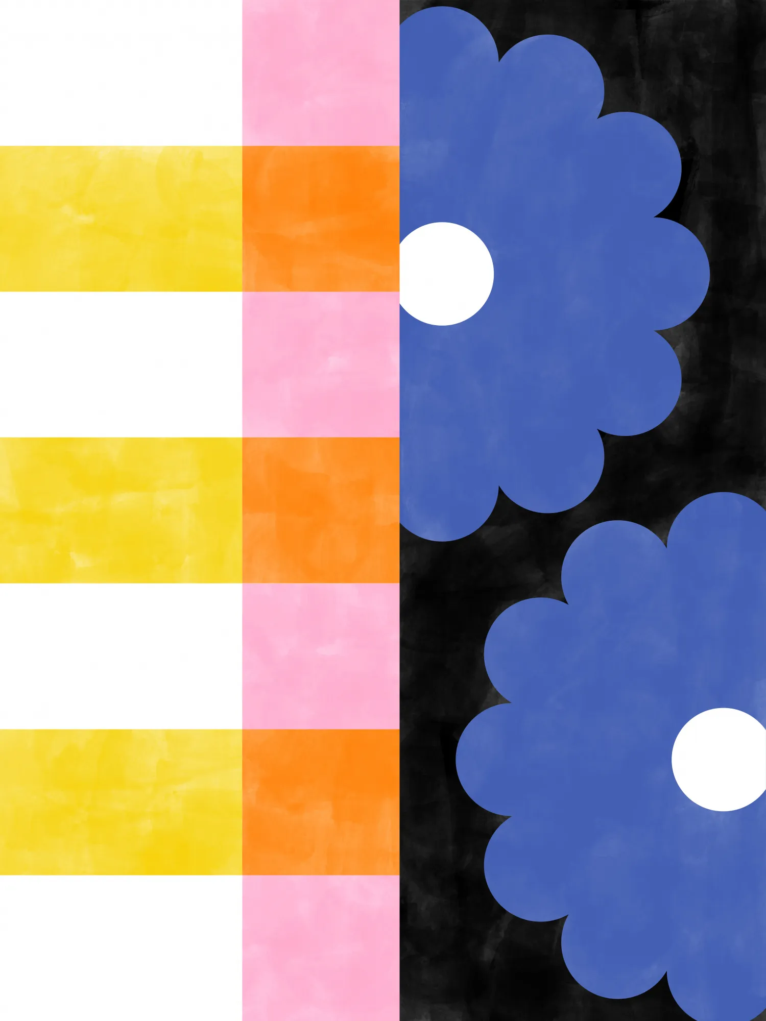 Floral stripes in zachte retrokleuren