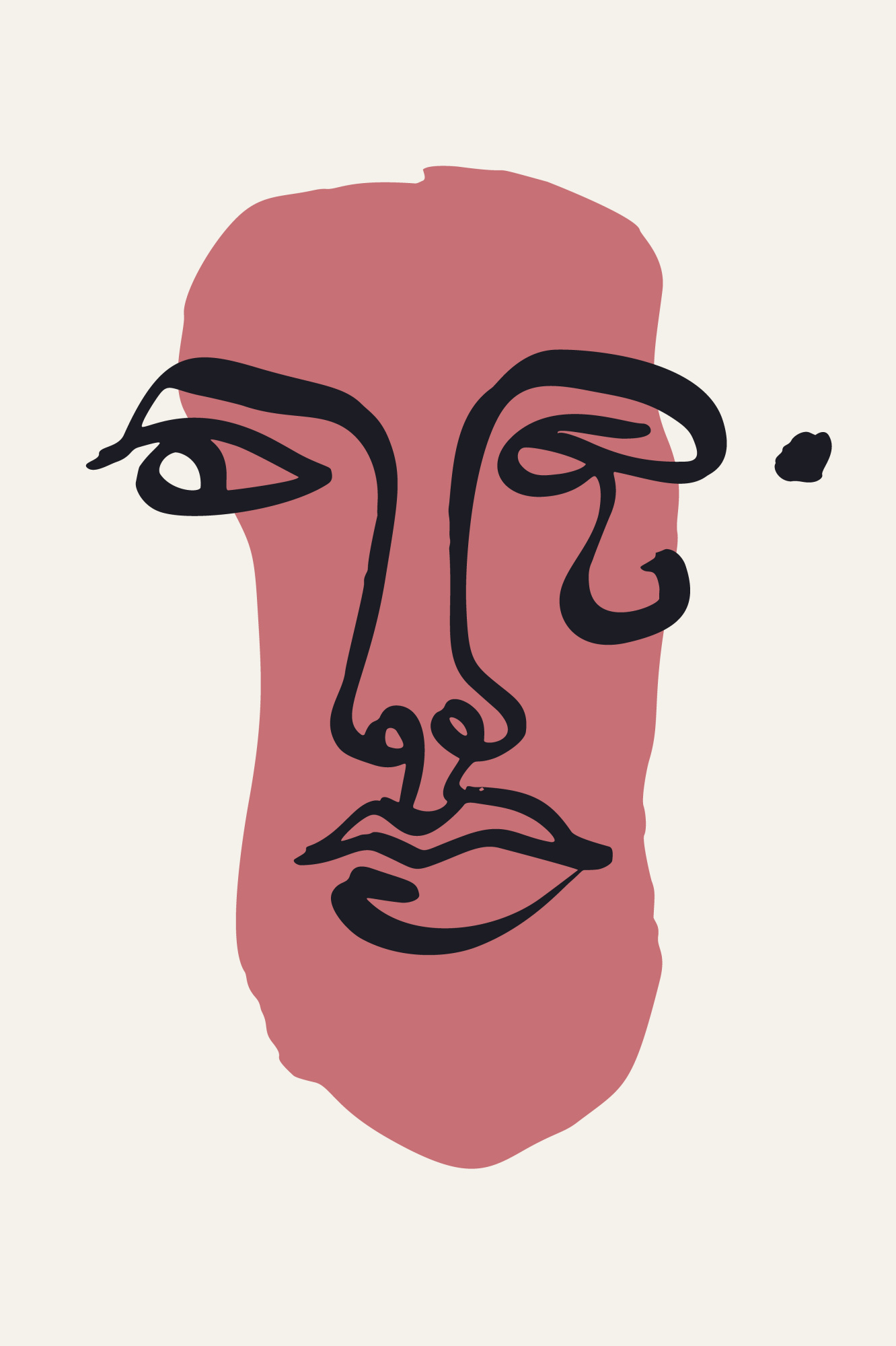 Minimalistische lijntekening van vrouw in buitenlucht