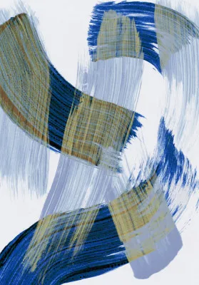 Verticale abstracte penseelstreken in blauw
