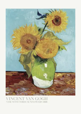 Vase With Three Sunflowers