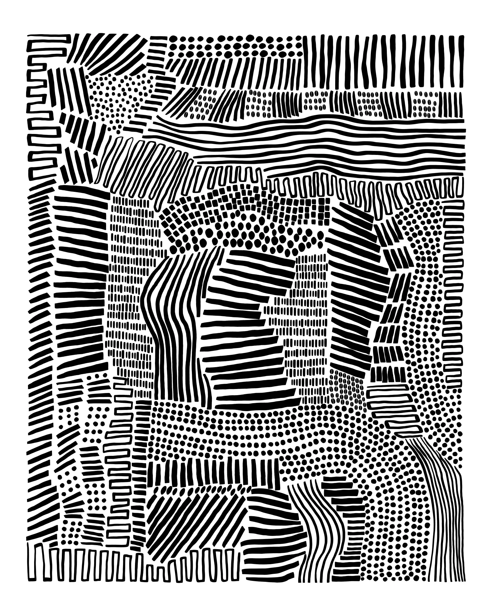 Tribal art in verticale outdoor scène