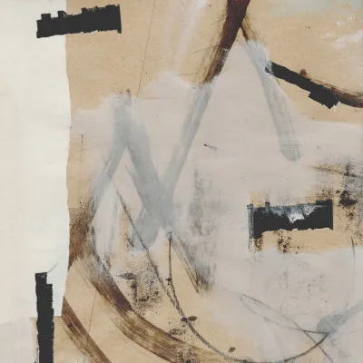 abstracte vierkante illustratie buitenruimte met kleurrijke penseelstreken en lagen