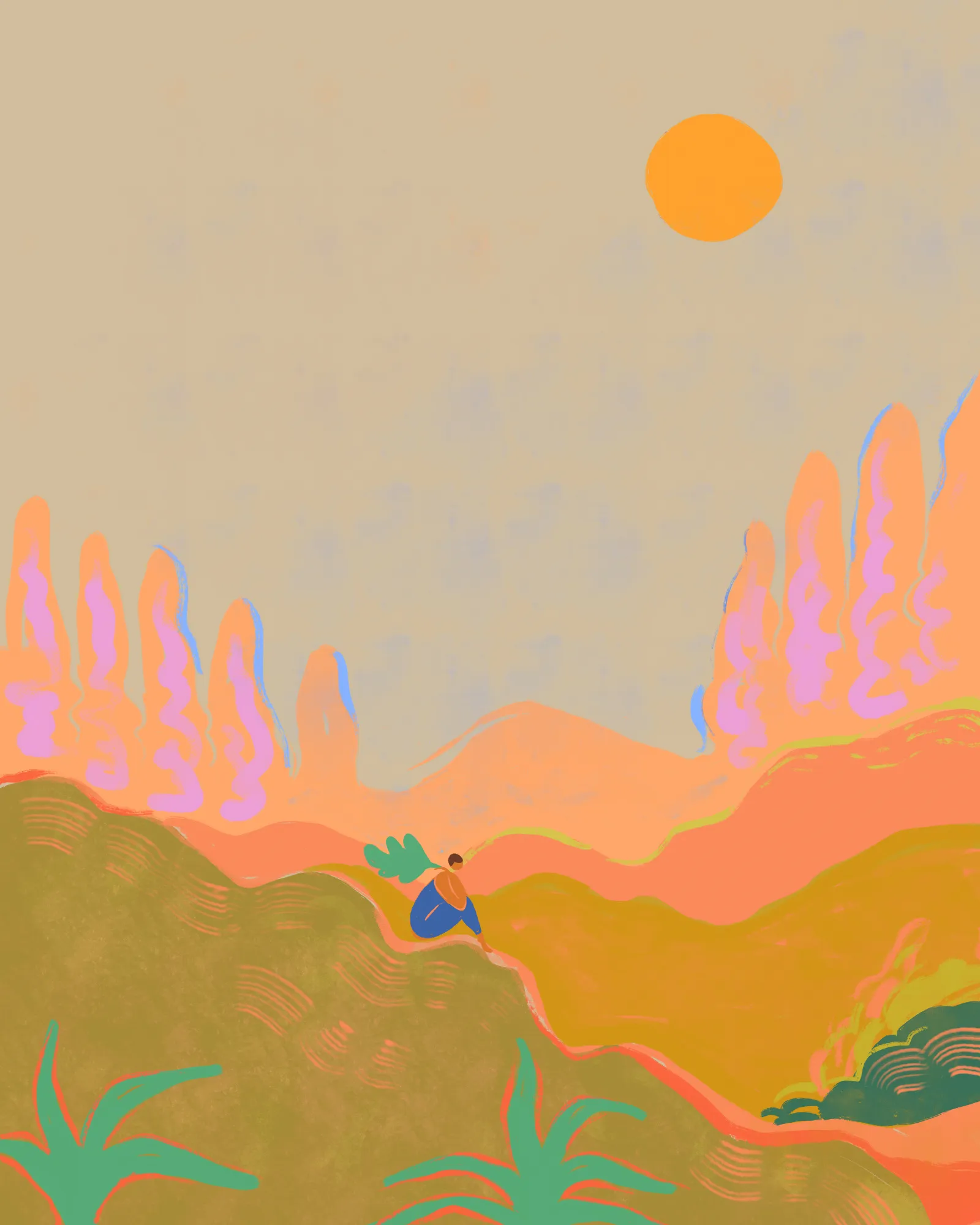 Zonnige momenten in open landschap