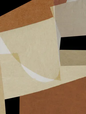 Verticale abstracte oranje illustratie van outdoor scène met textuur en collage