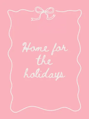 Home for the Holidays - White on Pink