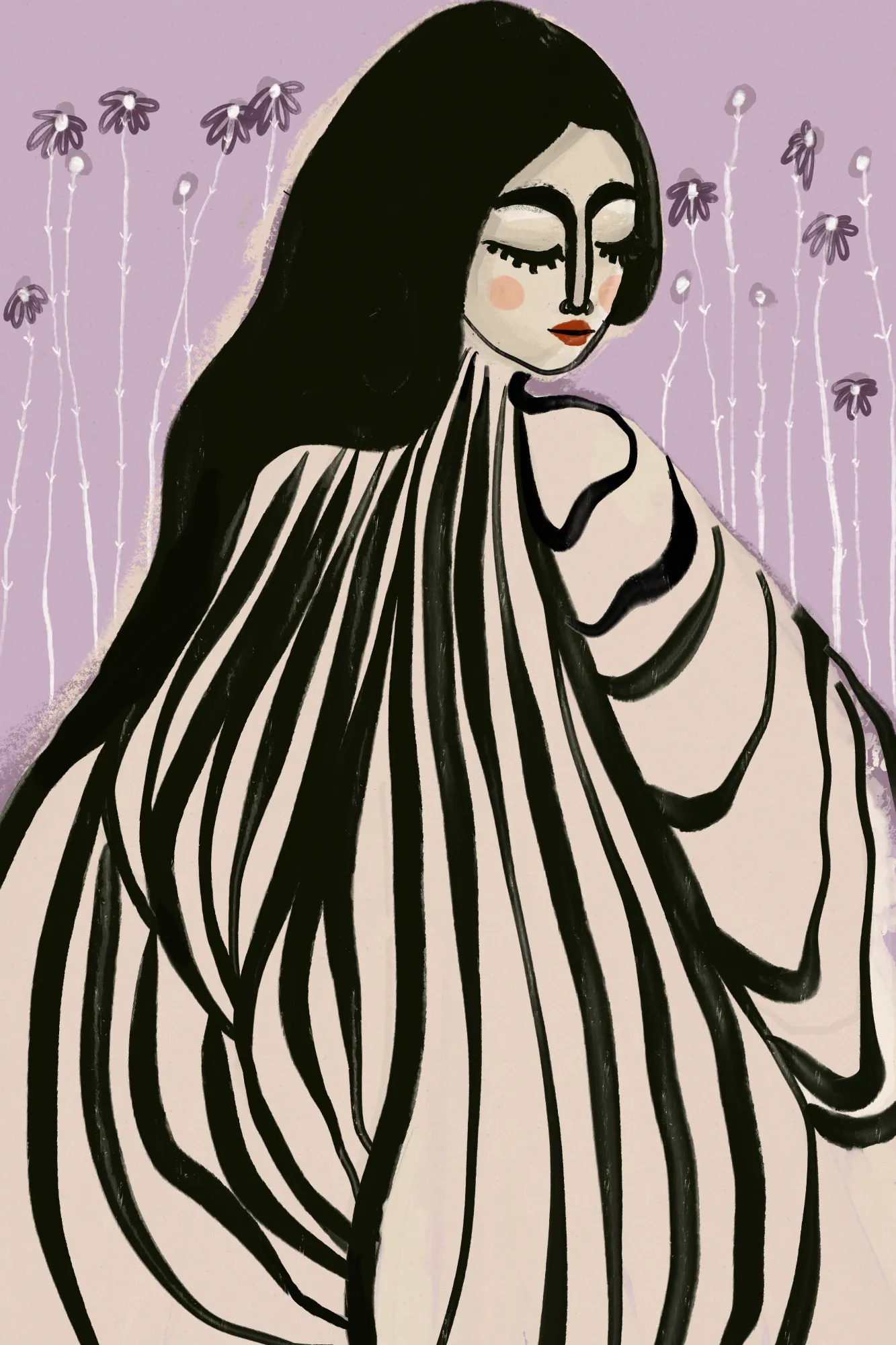 Vloeiende elegantie in vrouwelijke lijnen