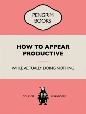How To Appear Productive - Funny Vintage Book Cover - Sarcastic Self Help - Pink