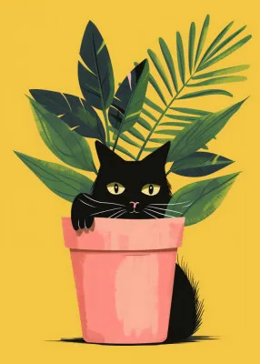 Cat In the Plant