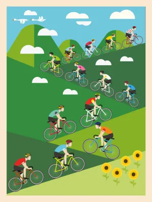 Hill Climb Cycling Art Print