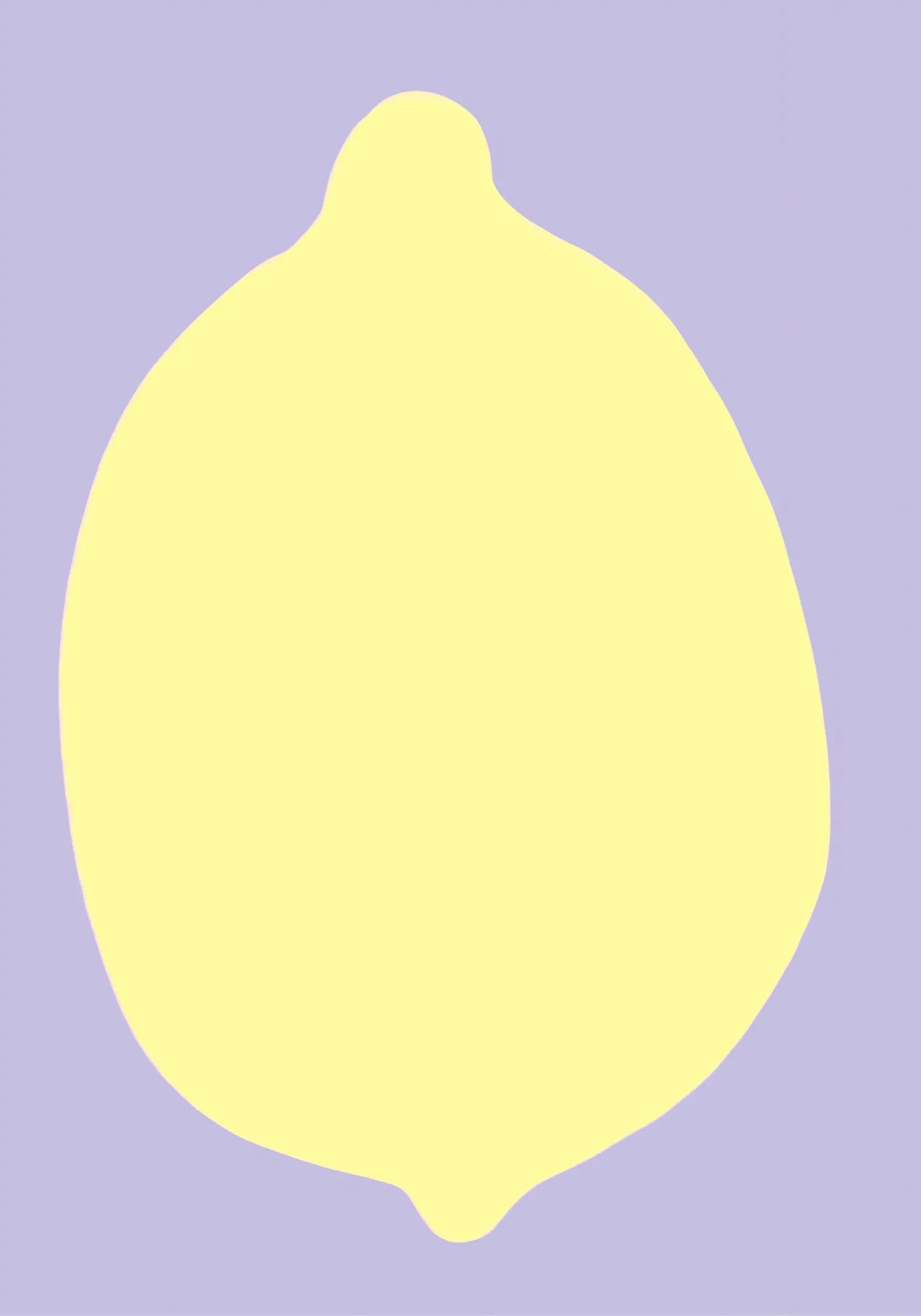 Minimalistische citroenillustratie in zachte pasteltinten