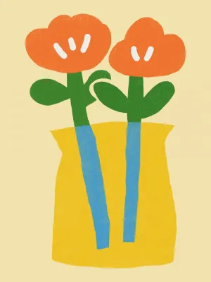 Two Stylized Orange Flowers