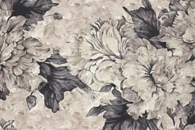 Horizontale illustratie van bloeiende bloemen in een rustiek buitenlandschap met zachte penseelstreken