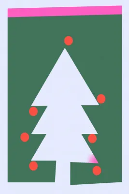 Verticale illustratie van een buitenscène met diverse kleuren, getiteld xmas christmas (2025)