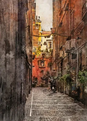 Naples City Watercolor Art Italy (20)