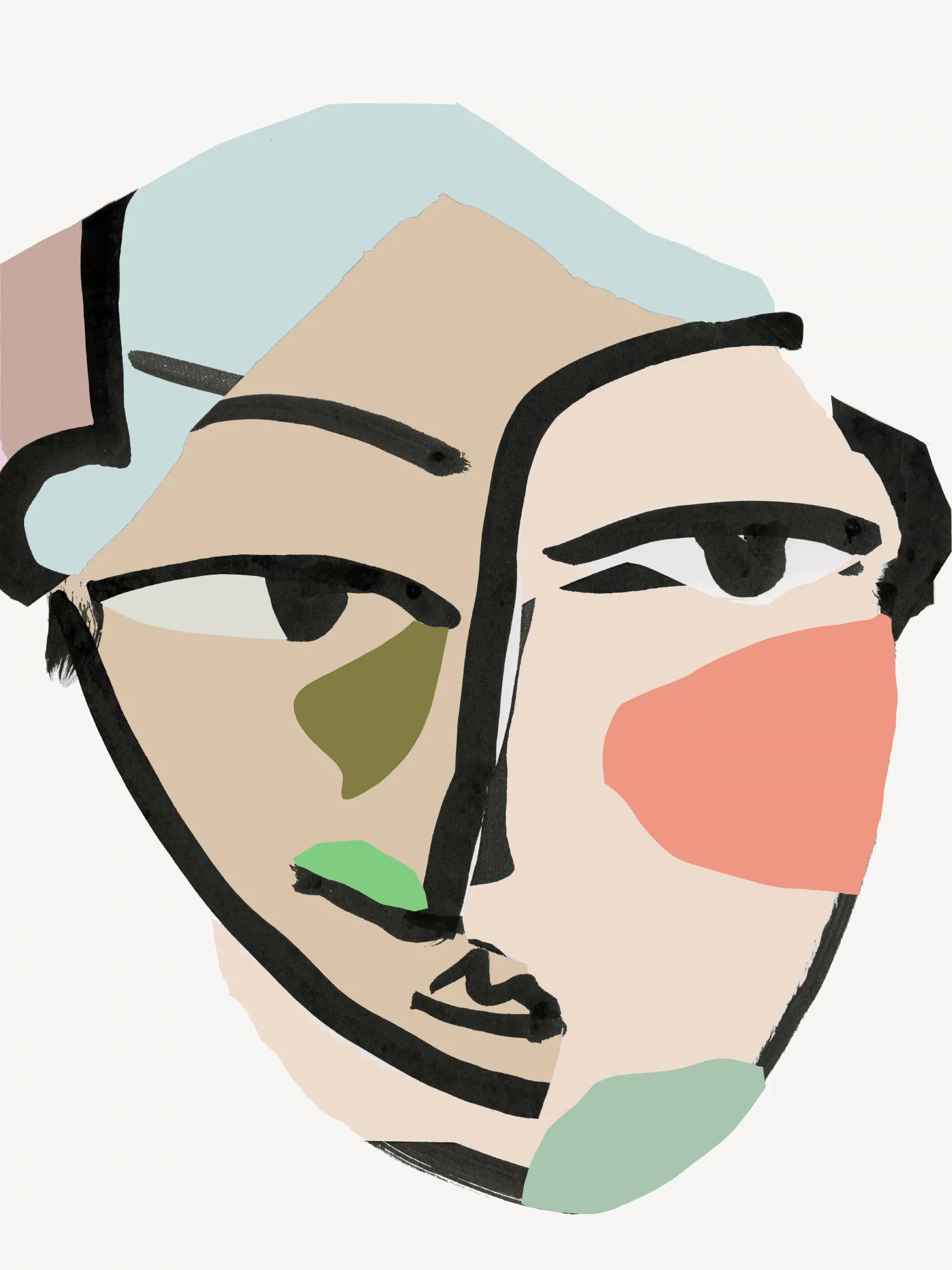 Visage no2 art print door cartissi