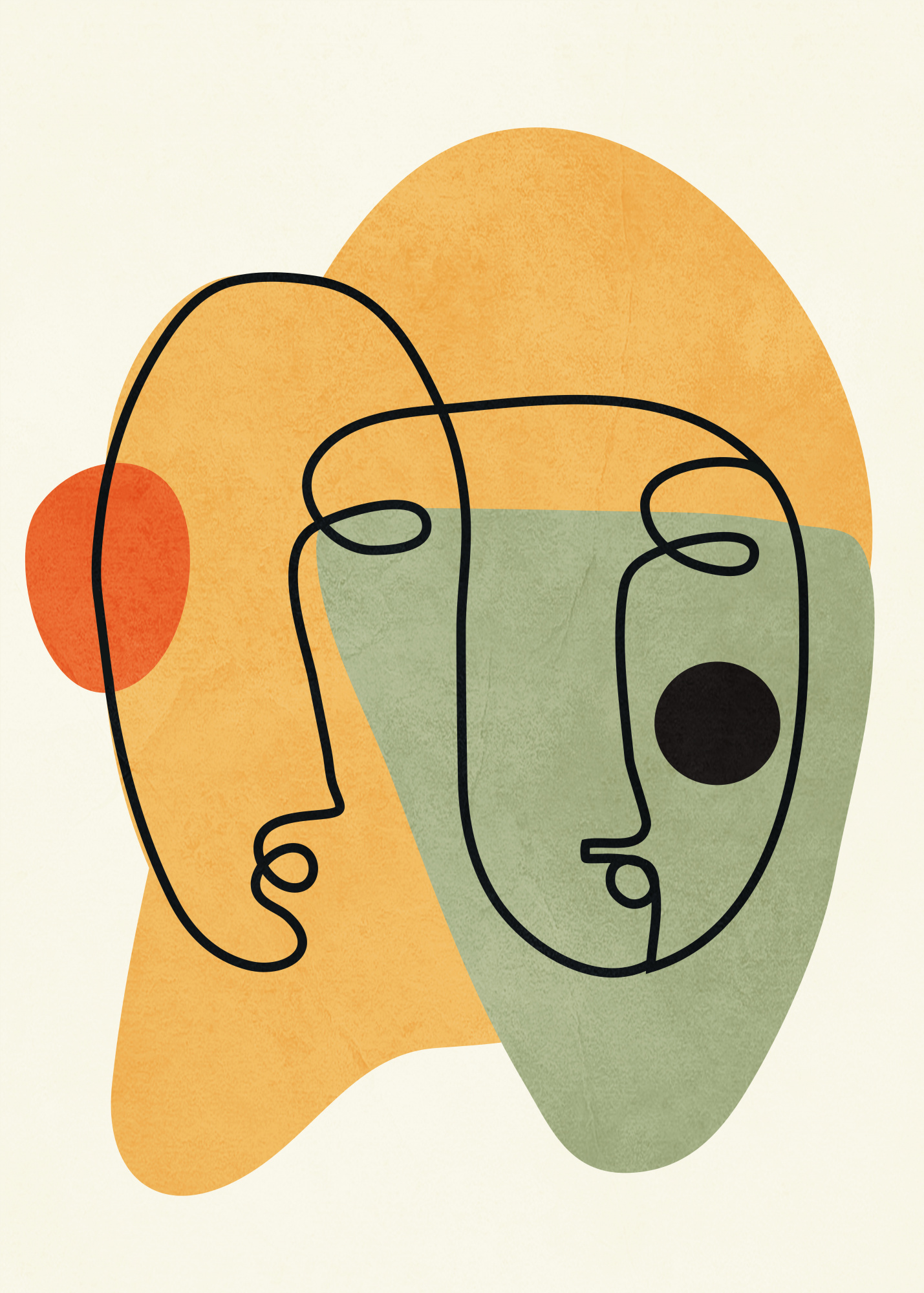 Abstracte gezichten in aardetinten