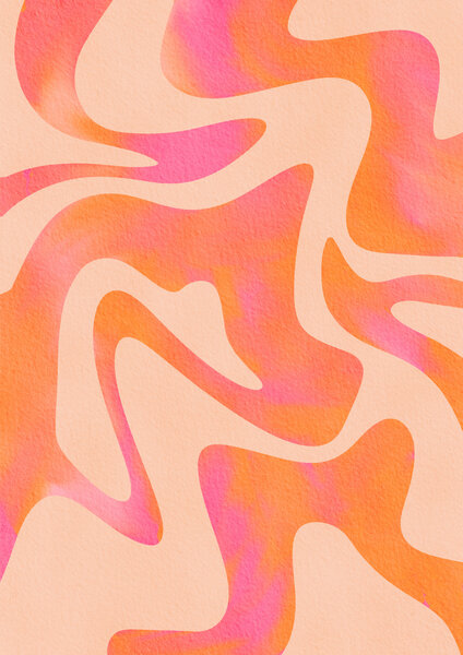 Groovy Pink Orange Swirls