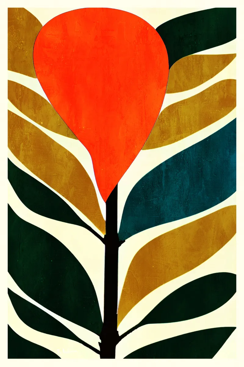 Abstract Orange Plant