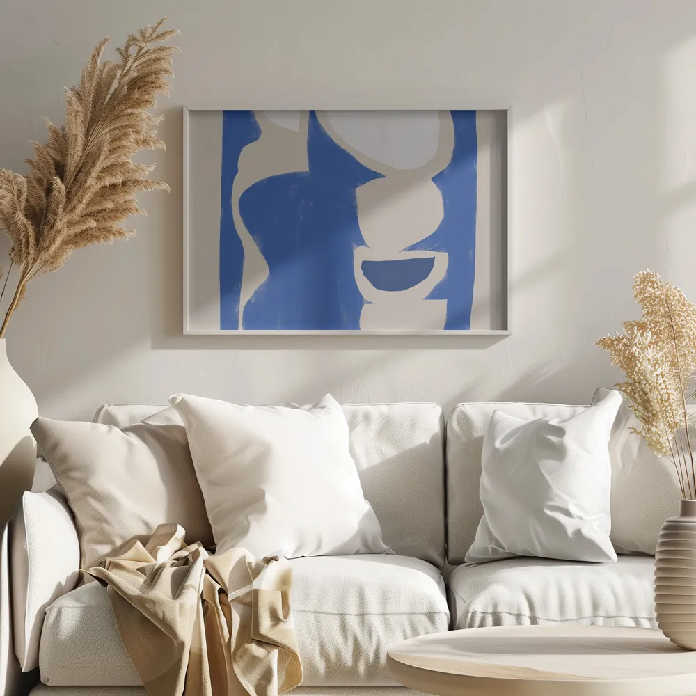 Organic shape cut out in blue