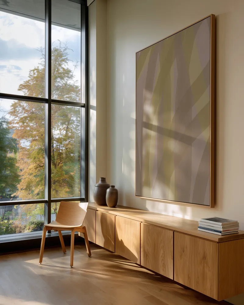 Neutral abstract watercolor in nude and pastel 3 in interieur