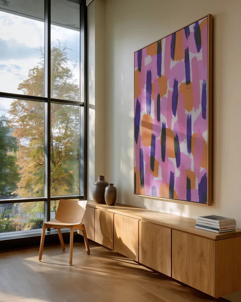 Bold color strokes van treechild in interieur