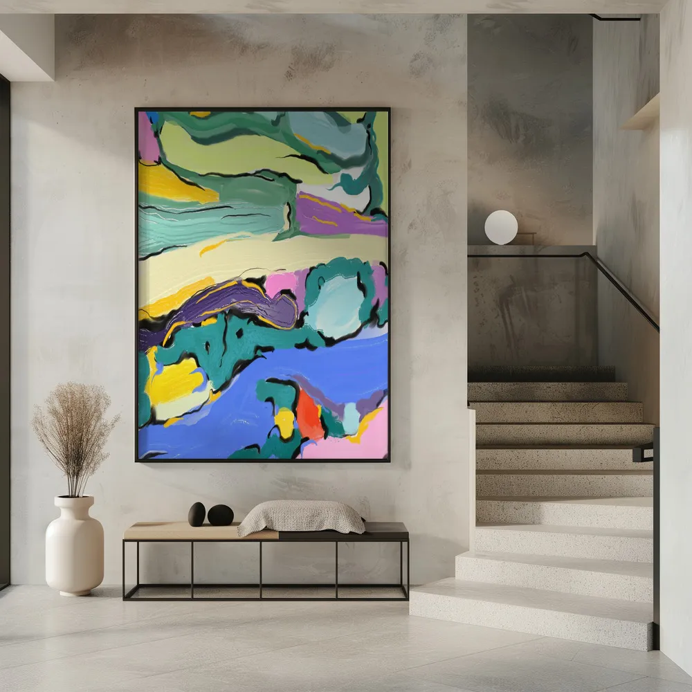 Vibrante energie in een horizontaal landschap in interieur