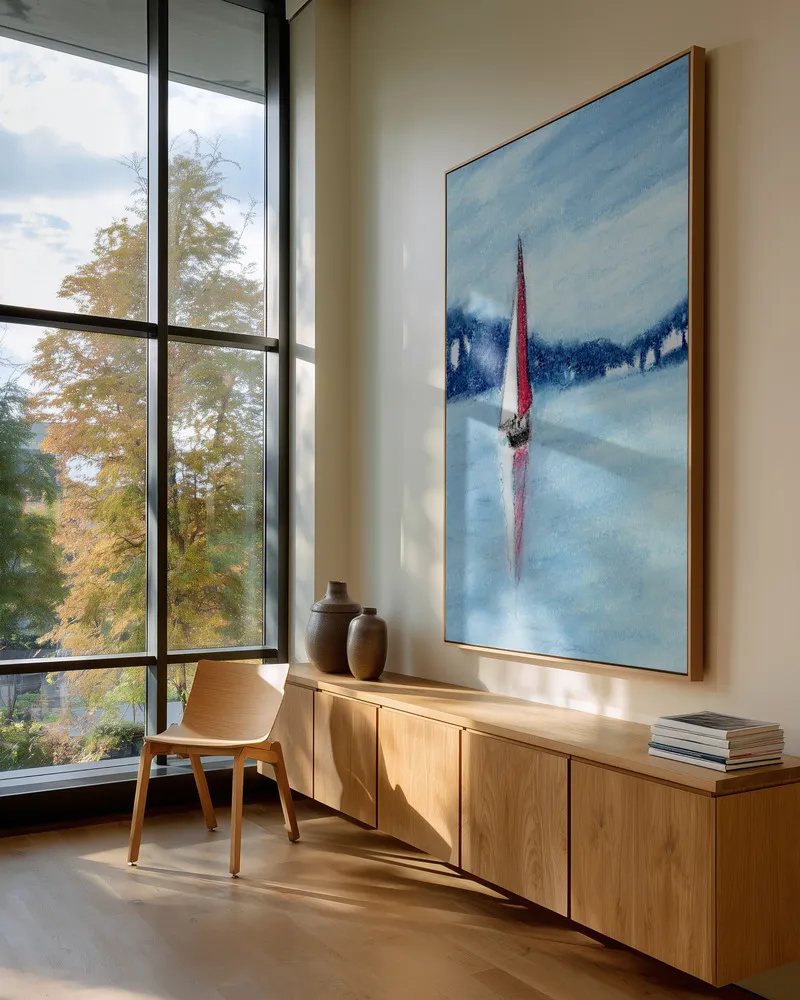 Sailboat in port townsend bay door janel bragg in interieur