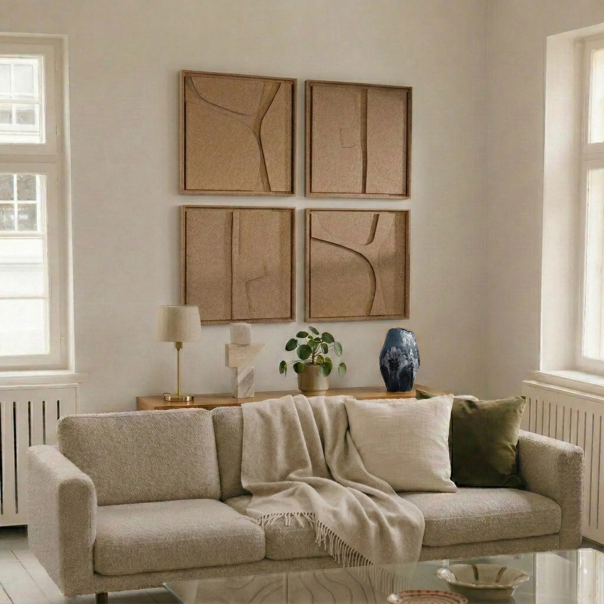 Akoestisch absorberende viltkunst