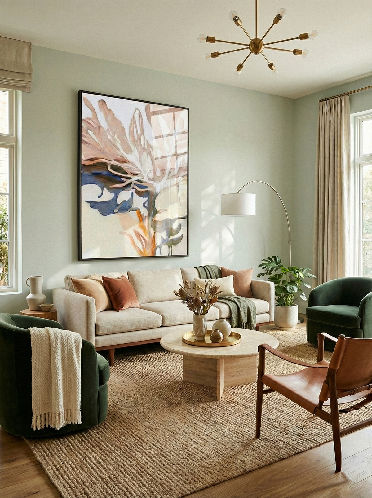 Alu Dibond print in moderne woonkamer