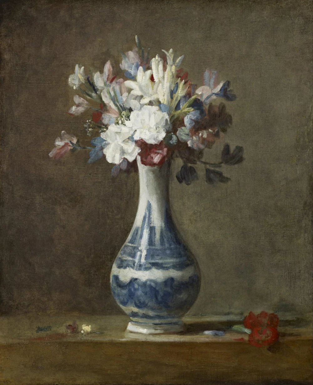 A Vase of Flowers door Jean-Baptiste-Siméon Chardin