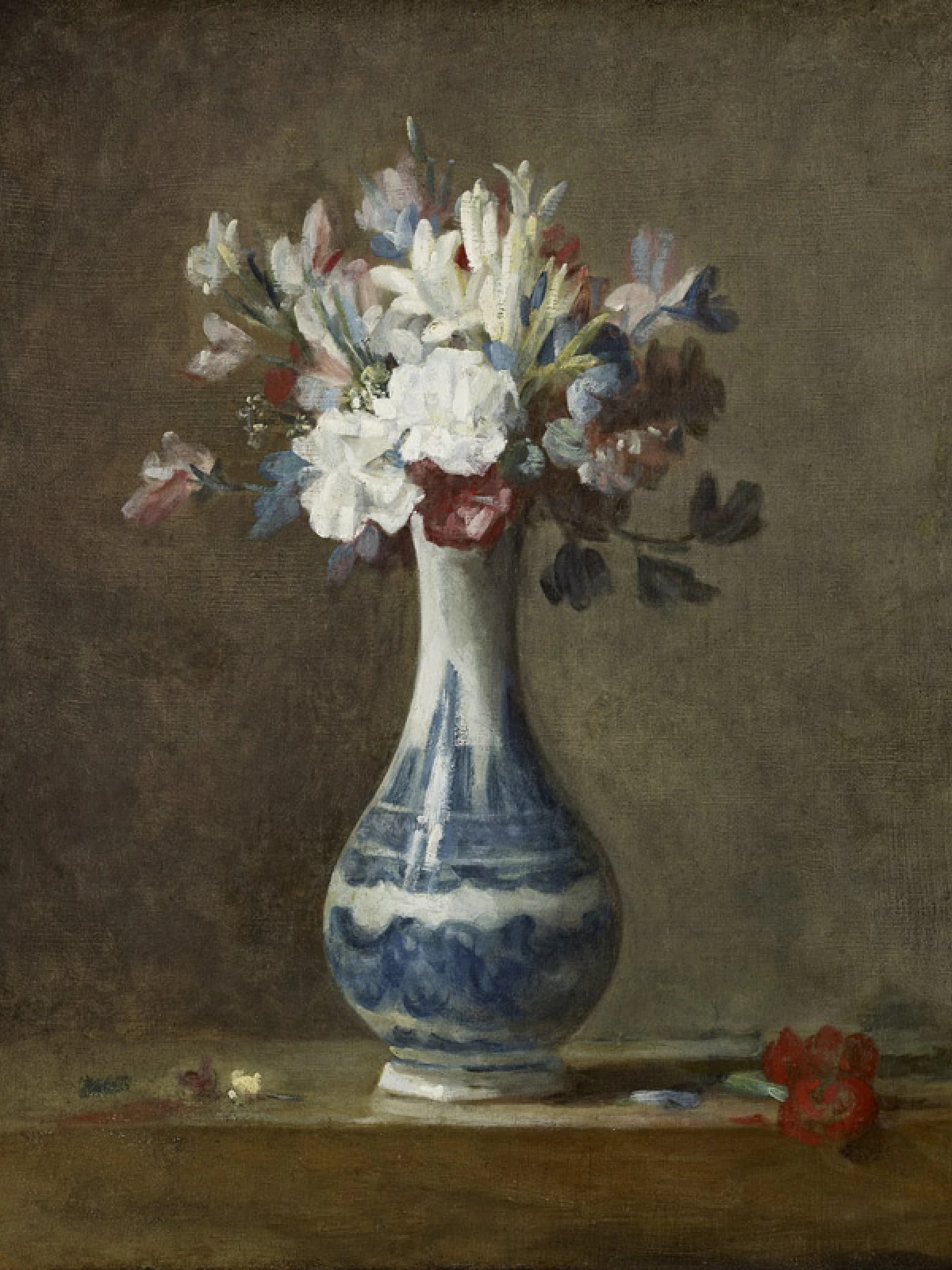A Vase of Flowers door Jean-Baptiste-Siméon Chardin