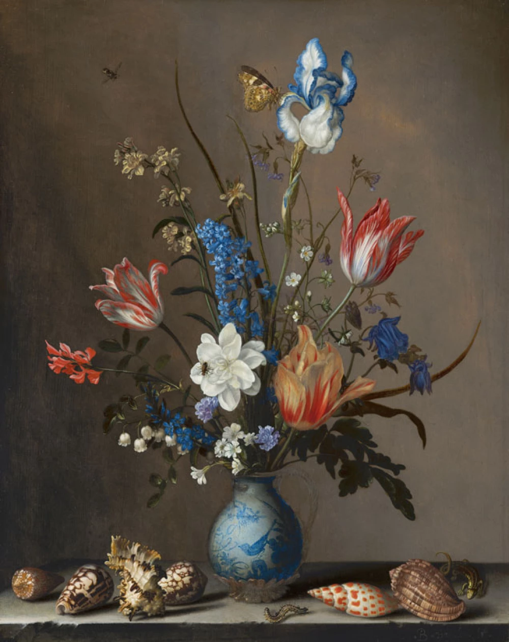 Bloemen in een Wan-Li vaas door Balthasar van der Ast