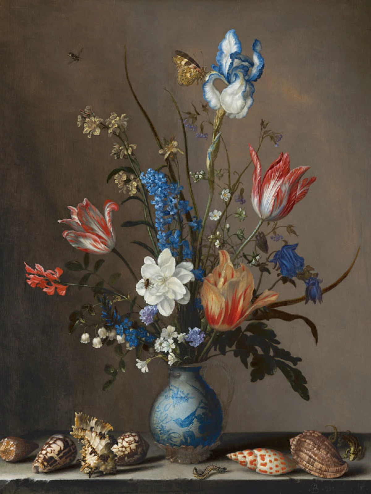 Bloemen in een Wan-Li vaas door Balthasar van der Ast