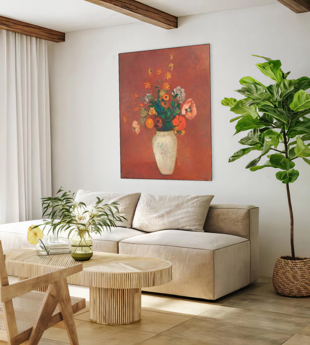 Boeket in Chinese vaas door Odilon Redon